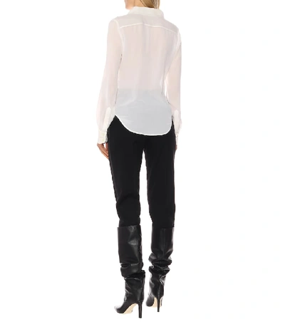 Shop Saint Laurent Silk Shirt In White