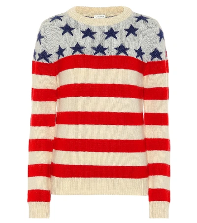 Shop Saint Laurent Wool And Mohair-blend Sweater In Multicoloured