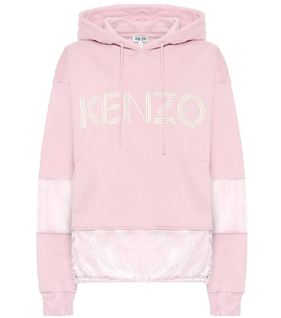 Shop Kenzo Logo Cotton Hoodie In Pink