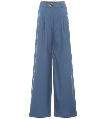 Shop Rejina Pyo Eddie High-rise Wool Pants In Blue