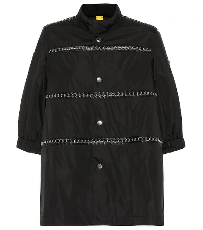 Shop Moncler Genius 6 Moncler Noir Kei Ninomiya Leather-trimmed Nylon Coat In Black