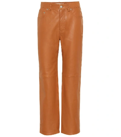 Shop Acne Studios Leather Pants In Brown