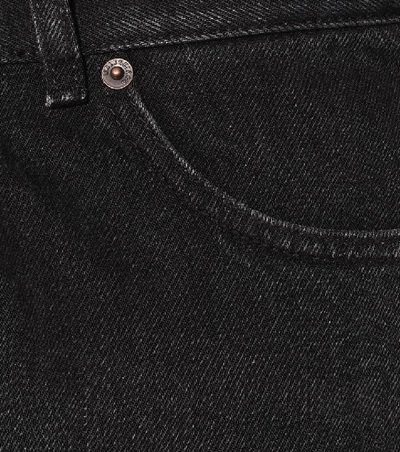 Shop Balenciaga Cropped High-rise Straight Jeans In Black