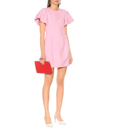 Shop Alexander Mcqueen Wool And Silk-blend Minidress In Pink