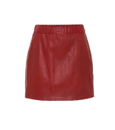 Shop Helmut Lang Leather Mini Skirt In Red
