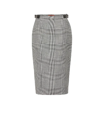 Shop Altuzarra Bolan Checked Wool-blend Skirt In Black