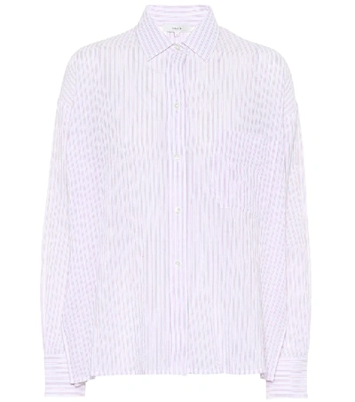 Shop Vince Striped Cotton Shirt In Pink