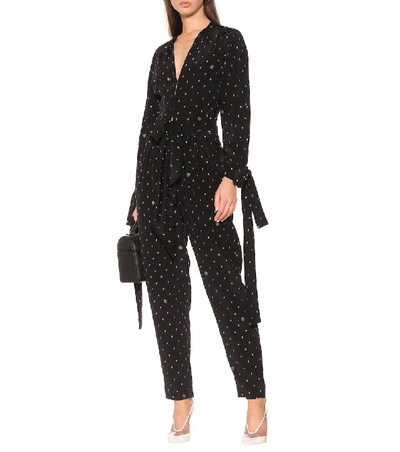 Shop Stella Mccartney Kiera Silk Jumpsuit In Black