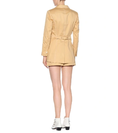 Shop Chloé Cotton Blazer In Beige