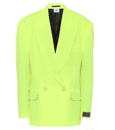 Shop Vetements Gabardine Blazer In Yellow