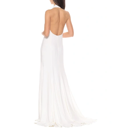 Shop Stella Mccartney Magnolia Stretch-cady Gown In White