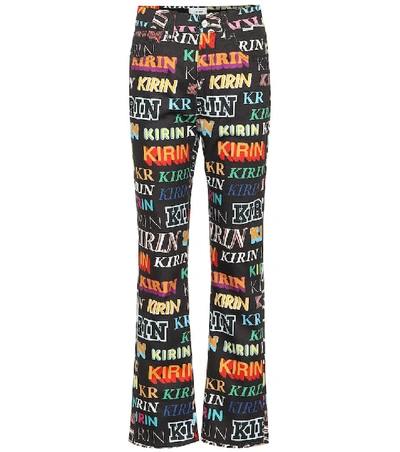 Shop Kirin Logo High-rise Wide-leg Jeans In Multicoloured