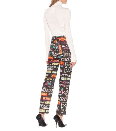 Shop Kirin Logo High-rise Wide-leg Jeans In Multicoloured