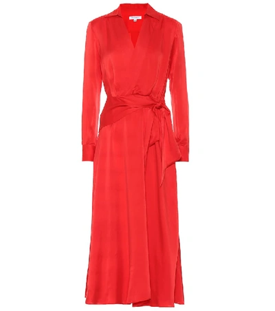 Shop Equipment Vivienne Silk-blend Dress In Red