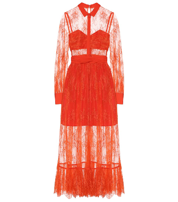 self portrait red lace dress