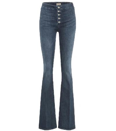 Shop Mother The Hollywood Pixie Cruiser Flared Jeans In Blue