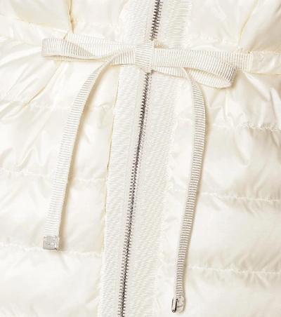 Moncler Raie Horizontal Drawstring Puffer Coat In White