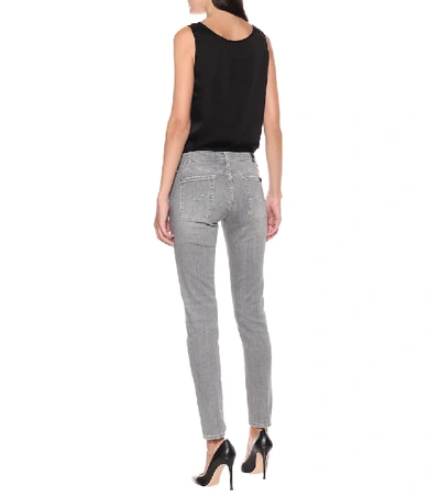 Shop 7 For All Mankind The Skinny Mid-rise Jeans In Grey