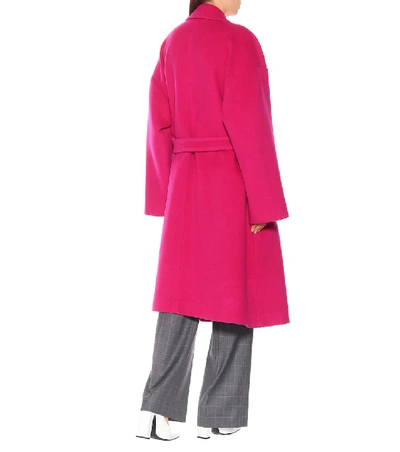 Shop Balenciaga Camel Hair-blend Coat In Pink