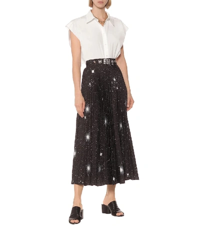 Shop Christopher Kane Embellished Printed Maxi Skirt In Black