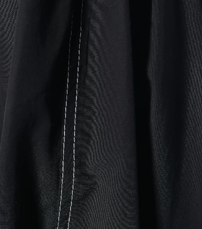 Shop Marni High-rise Cotton Midi Skirt In Black