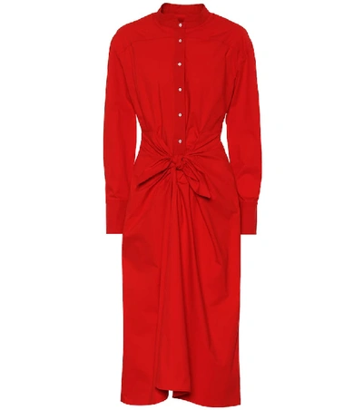 Shop Proenza Schouler Cotton-blend Midi Dress In Red