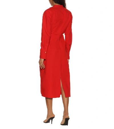 Shop Proenza Schouler Cotton-blend Midi Dress In Red