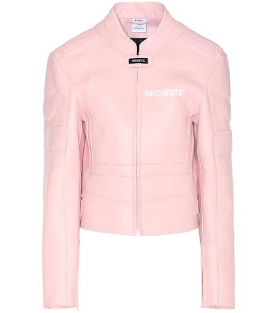 Shop Vetements Exclusive To Mytheresa.com - Leather Jacket In Pink