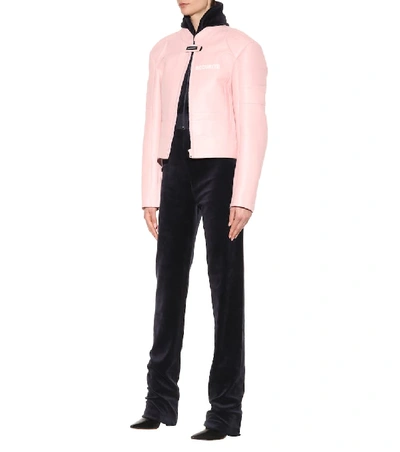 Shop Vetements Exclusive To Mytheresa.com - Leather Jacket In Pink