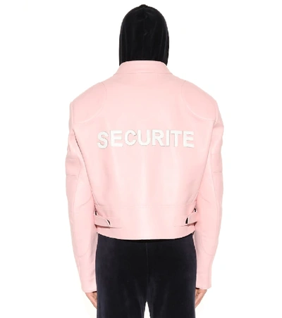 Shop Vetements Exclusive To Mytheresa.com - Leather Jacket In Pink