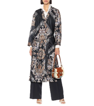 Shop Chloé Printed Twill Kimono In Blue