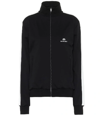 Shop Balenciaga Technical-jersey Track Jacket In Black