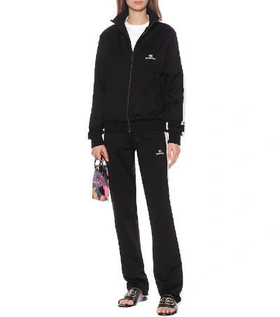 Shop Balenciaga Technical-jersey Track Jacket In Black