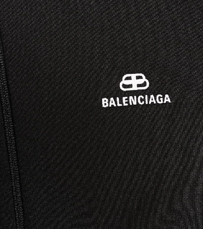 Shop Balenciaga Technical-jersey Track Jacket In Black