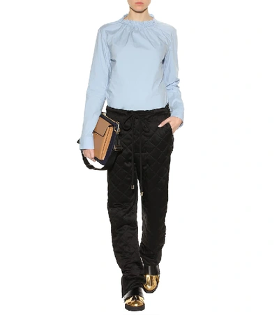 Shop Marni Quilted Trousers In Black