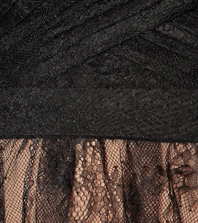 Shop Self-portrait Lace Wrap Top In Black