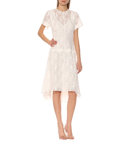 Shop Chloé Cotton-blend Lace Dress In White