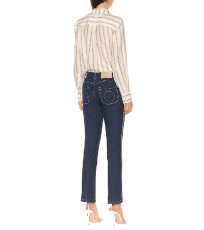 Shop Chloé Flared Jeans In Blue