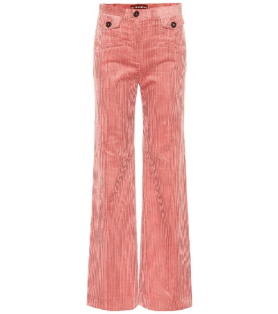 Shop Alexa Chung Wide-leg Corduroy Pants In Pink