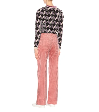 Shop Alexa Chung Wide-leg Corduroy Pants In Pink