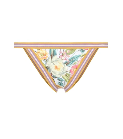 Shop Zimmermann Zinnia Floral Bikini Bottoms In Multicoloured