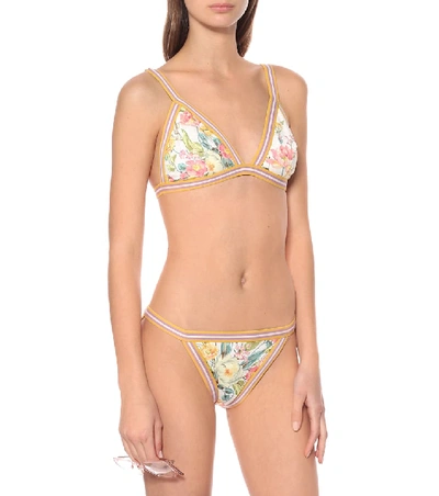 Shop Zimmermann Zinnia Floral Bikini Bottoms In Multicoloured