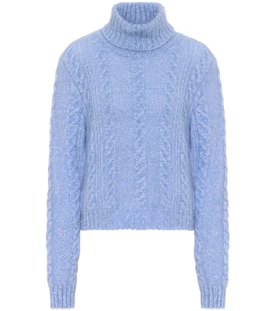 Shop Versace Wool-blend Sweater In Blue