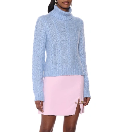 Shop Versace Wool-blend Sweater In Blue
