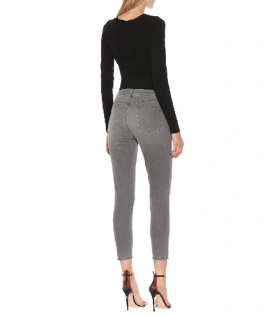 Shop J Brand 835 Cropped Mid-rise Skinny Jeans In Grey