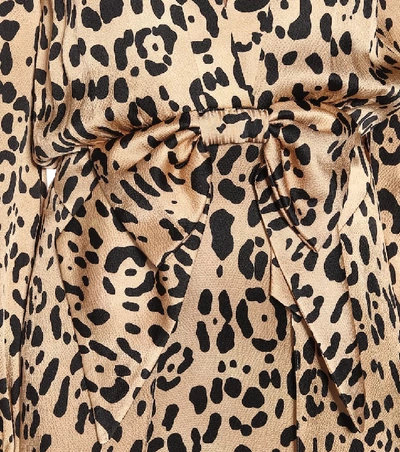 Shop Temperley London Piera Leopard-print Silk Dress In Beige