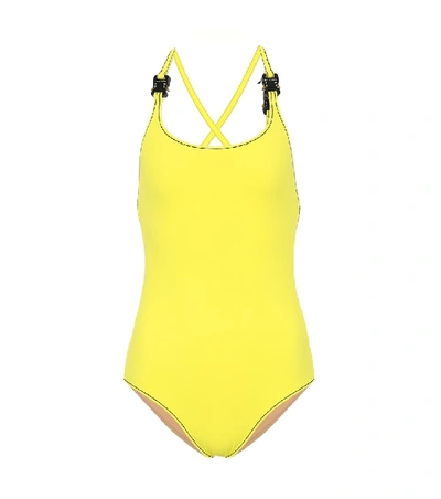 Shop Alyx Lucy One-piece Swimsuit In Yellow