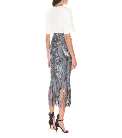 Shop Rebecca Vallance Matisse Sequined Midi Skirt In Grey
