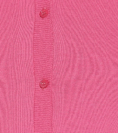 Shop Max Mara Giochi Cropped Cotton Cardigan In Pink