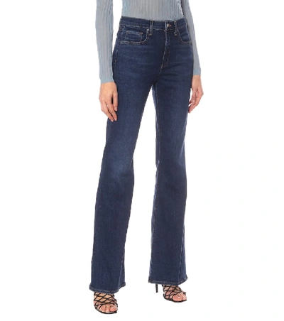 Shop Veronica Beard Beverly High-rise Flared Jeans In Blue